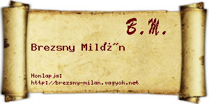 Brezsny Milán névjegykártya